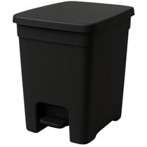Lixeira De Plástico Grande C/ Tampa Pedal 14 Litros Banheiro - Preta