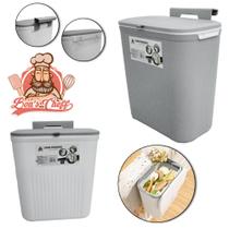 Lixeira de plastico retangular com suporte para pendurar + autoadesivo e tampa 9l 28,5x25,5x16,5cm Lixeira de plastico retangular com suporte para pendurar + autoadesivo e tampa 9l 28,5x25,5x16,5cm