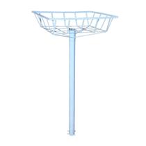 Lixeira de Rua Calçada Parque Cesto Raso Branca 112x60x45cm