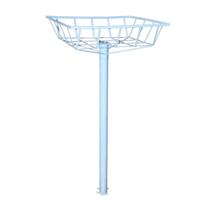 Lixeira de Rua Calçada Parque Cesto Raso Branca 112x60x45cm