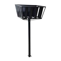 Lixeira De Rua Calçada Popular Cesto Fundo Preta 129X60X45Cm