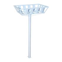 Lixeira De Rua Calçada Popular Cesto Raso Branca 112x60x45cm