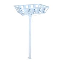 Lixeira de Rua Calçada Popular Cesto Raso Branca 112x60x45cm