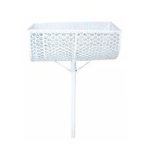 Lixeira de Rua Modelo Tela Moeda de 60cm Branca