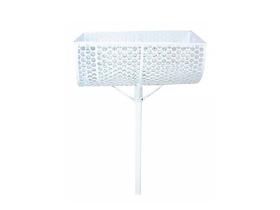 Lixeira de Rua Modelo Tela Moeda de 60cm Branca