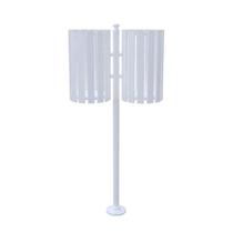 Lixeira de Rua Pátios Parques Dupla Tubular Branca 151cm