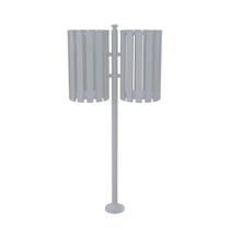 Lixeira de Rua Pátios Parques Dupla Tubular Cinza 151cm Lixeira de Rua Pátios Parques Dupla Tubular Cinza 151cm