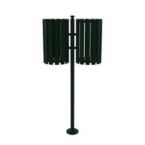 Lixeira de Rua Pátios Parques Dupla Tubular Verde 151cm