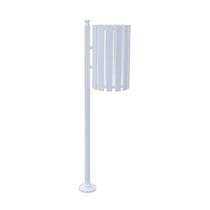 Lixeira de Rua Pátios Parques Simples Tubular Branca 151cm Lixeira de Rua Pátios Parques Simples Tubular Branca 151cm