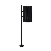 Lixeira de Rua Pátios Parques Simples Tubular Preta 151cm Lixeira de Rua Pátios Parques Simples Tubular Preta 151cm
