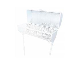 Lixeira De Rua Tela Moeda Dupla 100cm Com Tampa Branca Lixeira De Rua Tela Moeda Dupla 100cm Com Tampa Branca