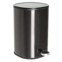 Lixeira Debacco Multiuso Aço Inox Redonda com Pedal Preta 5 Litros 200380305