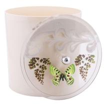 Lixeira Decorada Bege com Borboleta Verde Lixeira Decorada Bege com Borboleta Verde