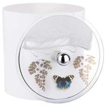 Lixeira Decorada Branca com Borboleta Azul Lixeira Decorada Branca com Borboleta Azul
