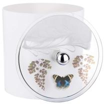 Lixeira Decorada Branca com Borboleta Azul