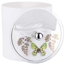 Lixeira Decorada Branca com Borboleta Verde