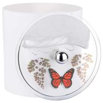 Lixeira Decorada Branco com Borboleta Vermelha Lixeira Decorada Branco com Borboleta Vermelha