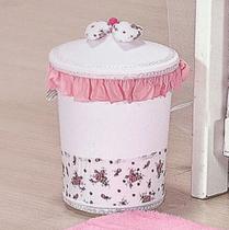 Lixeira Decorada para Qauarto de Bebê Provence Rosa 01 Peça - Coleção Conforto - Happy Baby