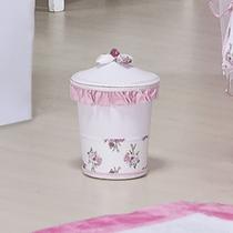 Lixeira Decorada para Quarto de Bebê Flower Rosa 01 Peça - Coleção Conforto - Happy Baby
