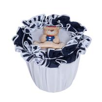 Lixeira Decorada para Quarto de Bebê Navy Marinho 01 Peça - Coleção Luxo - Happy Baby