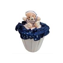 Lixeira Decorada para Quarto de Bebê Urso Marinheiro 01 Peça - Coleção Luxo - Happy Baby