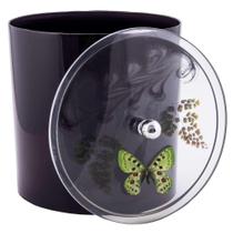 Lixeira Decorada Preto com Borboleta Verde Lixeira Decorada Preto com Borboleta Verde