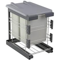 Lixeira Deslizante Inox Dupla 18L cada Tampa Articulada 36,5x50x54cm Masutti Lixeira Deslizante Inox Dupla 18L cada Tampa Articulada 36,5x50x54cm Masutti