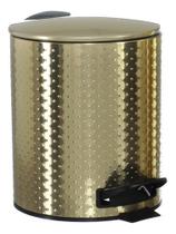 Lixeira Dourada 5 Litros Cesto Luxo Pedal Cozinha Lavabo