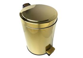Lixeira Dourada Em Aço Inox Banheiro Pedal 5L Novo Design