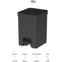 Lixeira Dupla 12l Banheiro Cozinha Reciclagem Ou Cor Preto