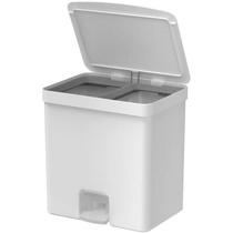 Lixeira Dupla 20l Banheiro Cozinha Reciclagem Ou Cor Branco