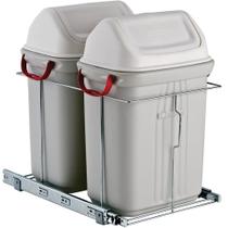 Lixeira Dupla 6051 Deslizante 38l 350x500x480mm Cromada Masutti Copat
