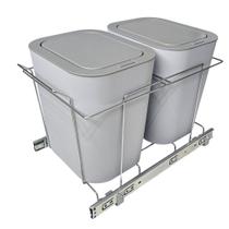 Lixeira Dupla Aramada 24L Cinza Fixação de Base Tampa Click