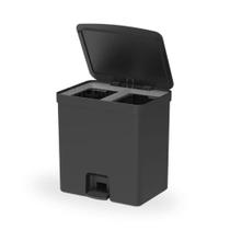 Lixeira Dupla com Pedal 20L Banheiro Cozinha Escritorio Consultorio Cesto Removivel Trium OU Lixeira Dupla com Pedal 20L Banheiro Cozinha Escritorio Consultorio Cesto Removivel Trium OU