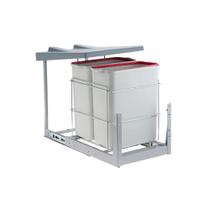 Lixeira dupla deslizante com tampa fixa branco schmitt 20l