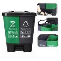Lixeira Dupla Ecológica 16L com Pedal e Divisórias Lixeira Dupla Ecológica 16L com Pedal e Divisórias