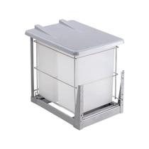Lixeira Dupla Inox Tampa Articulada com Corrediça Telescópica 370x470x480 mm 4408 Masutti Copat Lixeira Dupla Inox Tampa Articulada com Corrediça Telescópica 370x470x480 mm 4408 Masutti Copat