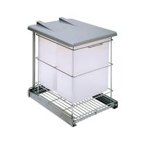 Lixeira Dupla Inox Tampa Articulada com Corrediça Telescópica 370x500x460 mm 4431 Masutti Copat