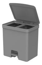 Lixeira Dupla Pedal 20l Banheiro Cozinha Reciclagem Chumbo