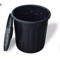 Lixeira eco 60 litros preta com tampa - 848 - Agraplast