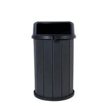 Lixeira Eco Friendly Madeira Plástica 100 L - Cor Cinza Ébano Lixeira Eco Friendly Madeira Plástica 100 L - Cor Cinza Ébano