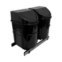 Lixeira Ecológica Deslizante de Base Dupla Preto 24 Litros com Estrutura 2487 Jomer