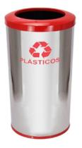 Lixeira Em Aço Inox 30X70Cm Com Aro Pintado 50L (C31) Lixeira Em Aço Inox 30X70Cm Com Aro Pintado 50L (C31)