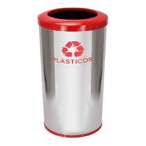 Lixeira Em Aço Inox Com Aro Pintado 30l Lixeira Em Aço Inox Com Aro Pintado 30l