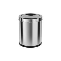 Lixeira Em Aço Inox Com Tampa Meia Esfera 30l