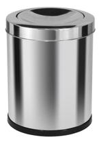 Lixeira Em Aço Inox Com Tampa Meia Esfera 30L Lixeira Em Aço Inox Com Tampa Meia Esfera 30L
