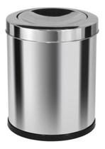 Lixeira Em Aço Inox Com Tampa Meia Esfera 30L