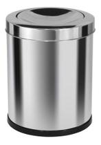 Lixeira Em Aço Inox Com Tampa Meia Esfera
