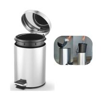 Lixeira Em Aço Inox Premium 5 Litros Com Pedal Antiderrapante Cozinha e Escritórios/Copa Lixeira Em Aço Inox Premium 5 Litros Com Pedal Antiderrapante Cozinha e Escritórios/Copa