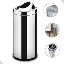 Lixeira em inox 16 litros com tampa basculante cesto de lixo martinazzo